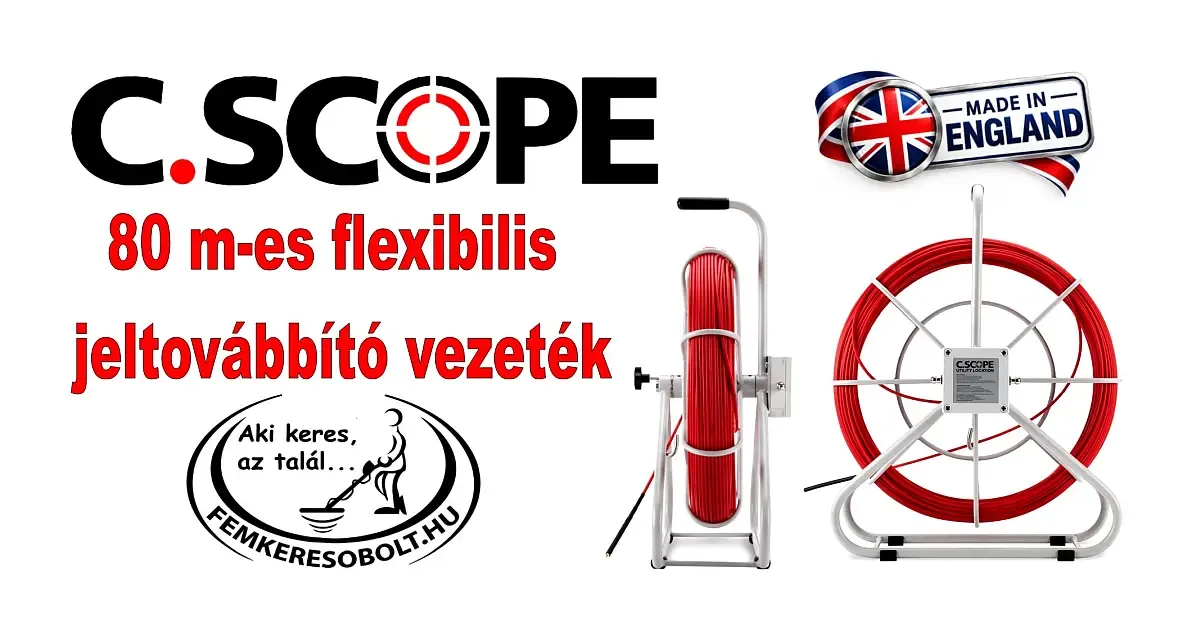 C.Scope 80 m-es flexibilis jeltovábbító vezeték nyomvonal kereső készülékhez