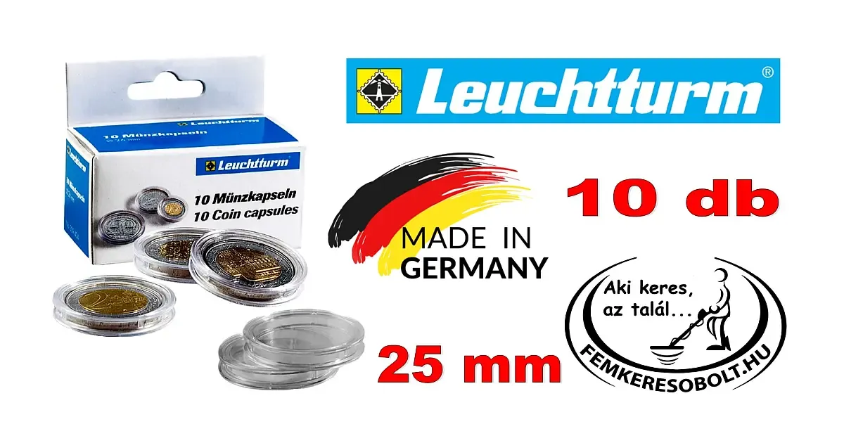 Leuchtturm érmetartó kapszula 25 mm-es érmék részére