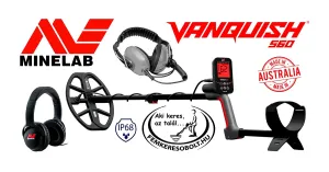 Minelab Vanquish 560 vízálló és szárazföldi fejhallgatóval
