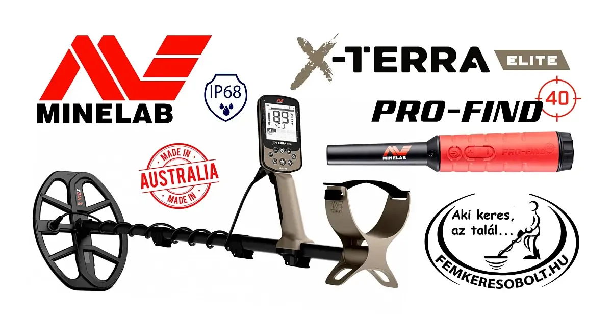 Minelab X-Terra Elite fémkereső + WHP + Pro-Find 40 pointer