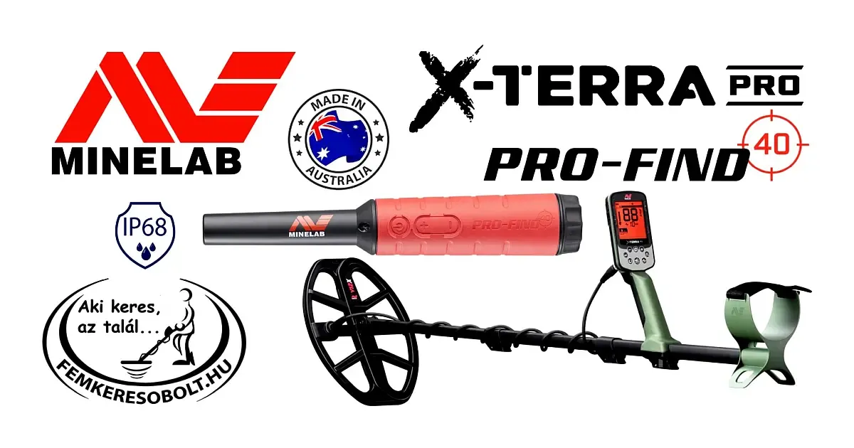 Minelab X-Terra Pro fémkereső + Pro-Find 40 pointer