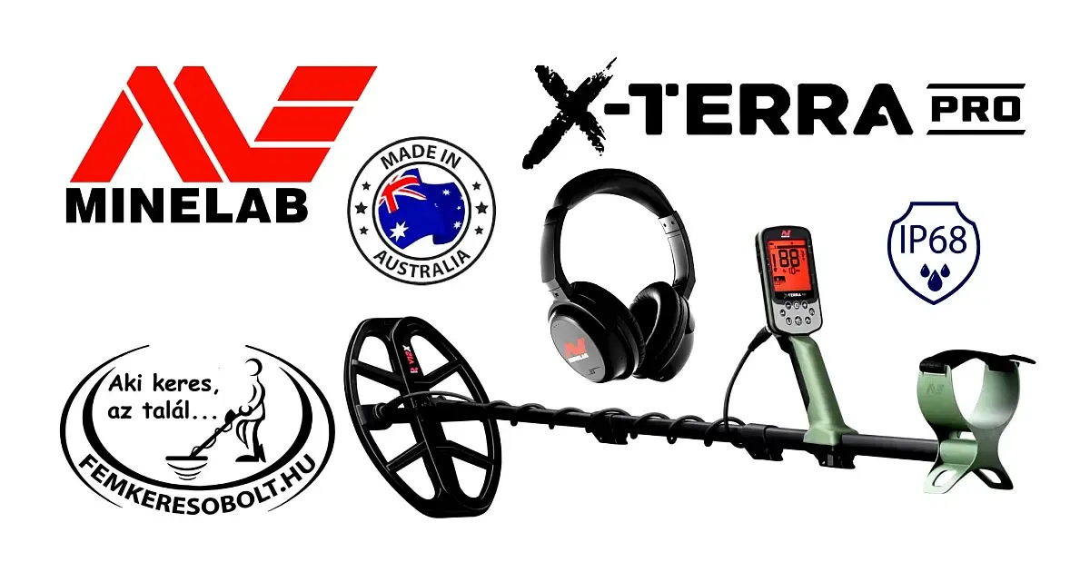 Minelab X-Terra Pro fémkereső + ML85 WHP fejhallgató