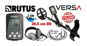 Rutus Versa fémkereső 28,5 cm-es DD szondával vízálló fejhallgatóval
